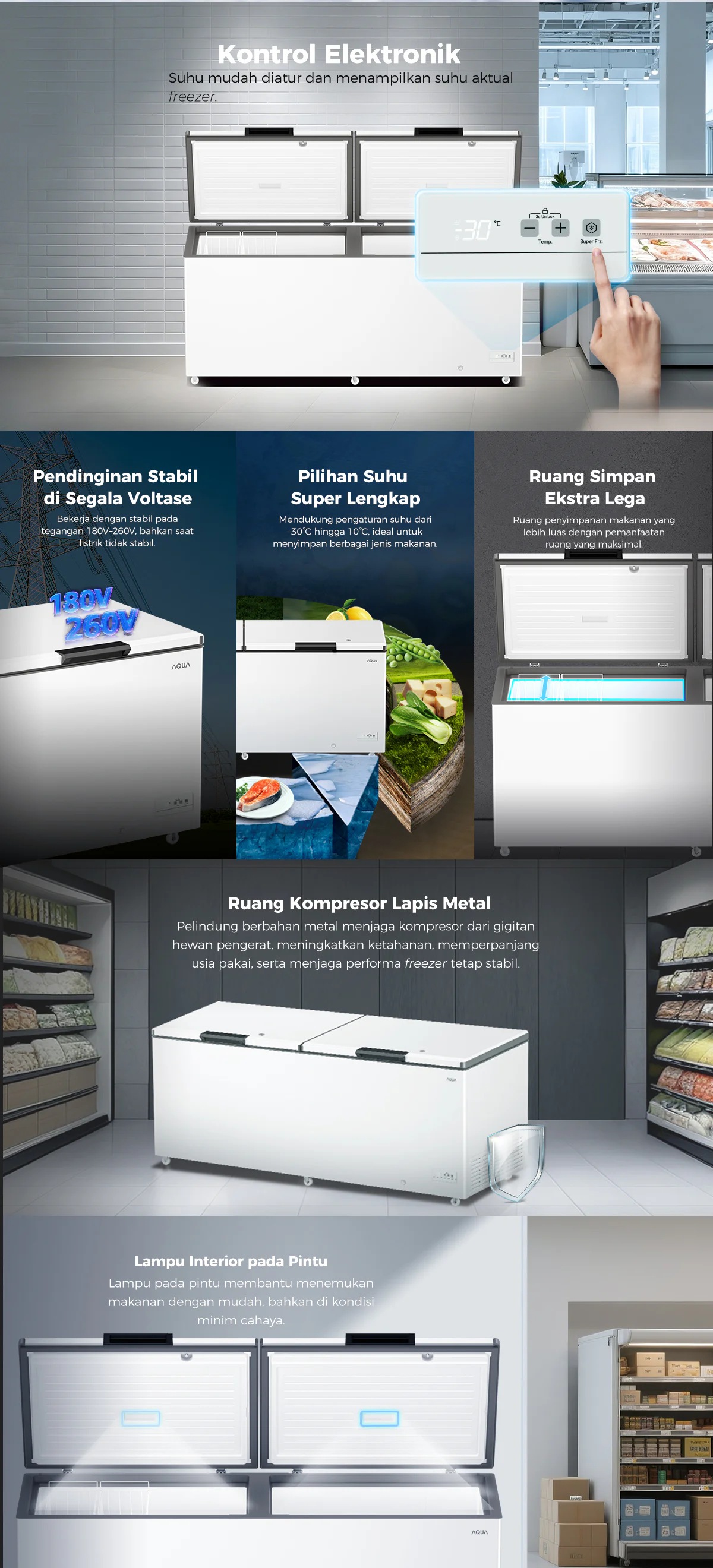 CHEST FREEZER AQUA Elektronik AQF-880EC