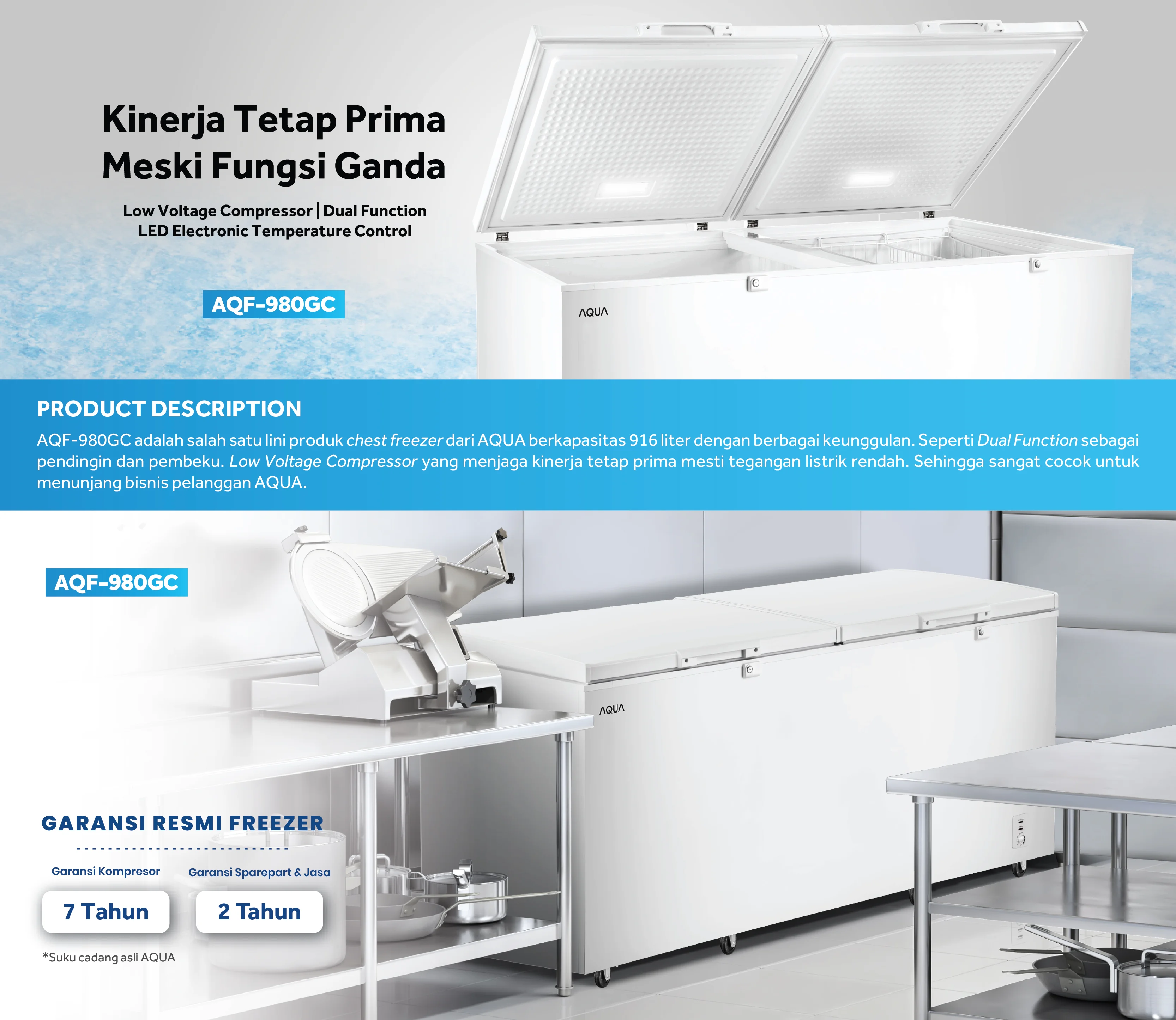 CHEST FREEZER AQUA Elektronik AQF-980GC