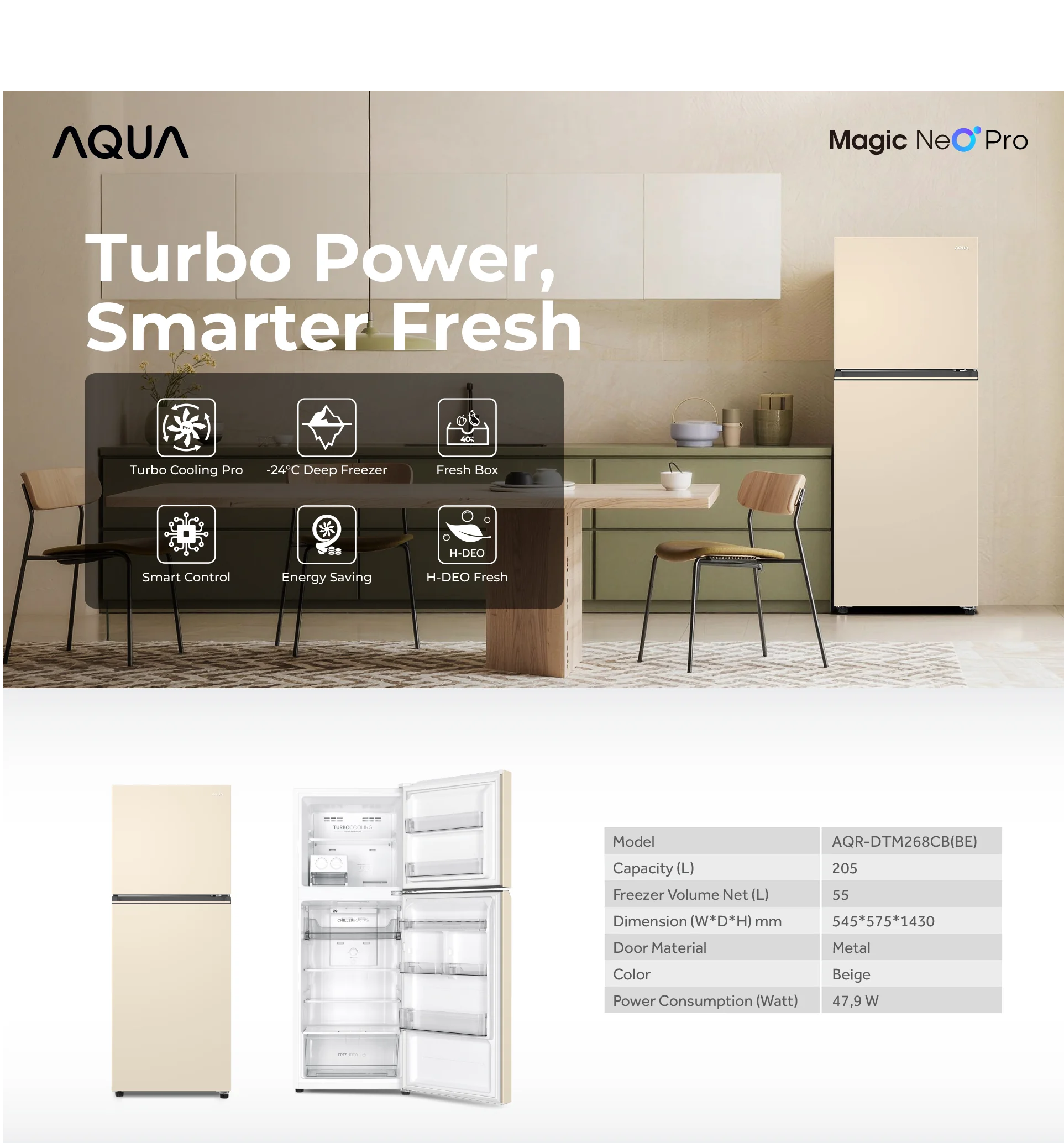 Kulkas AQR-TTD546RBC(BK)
