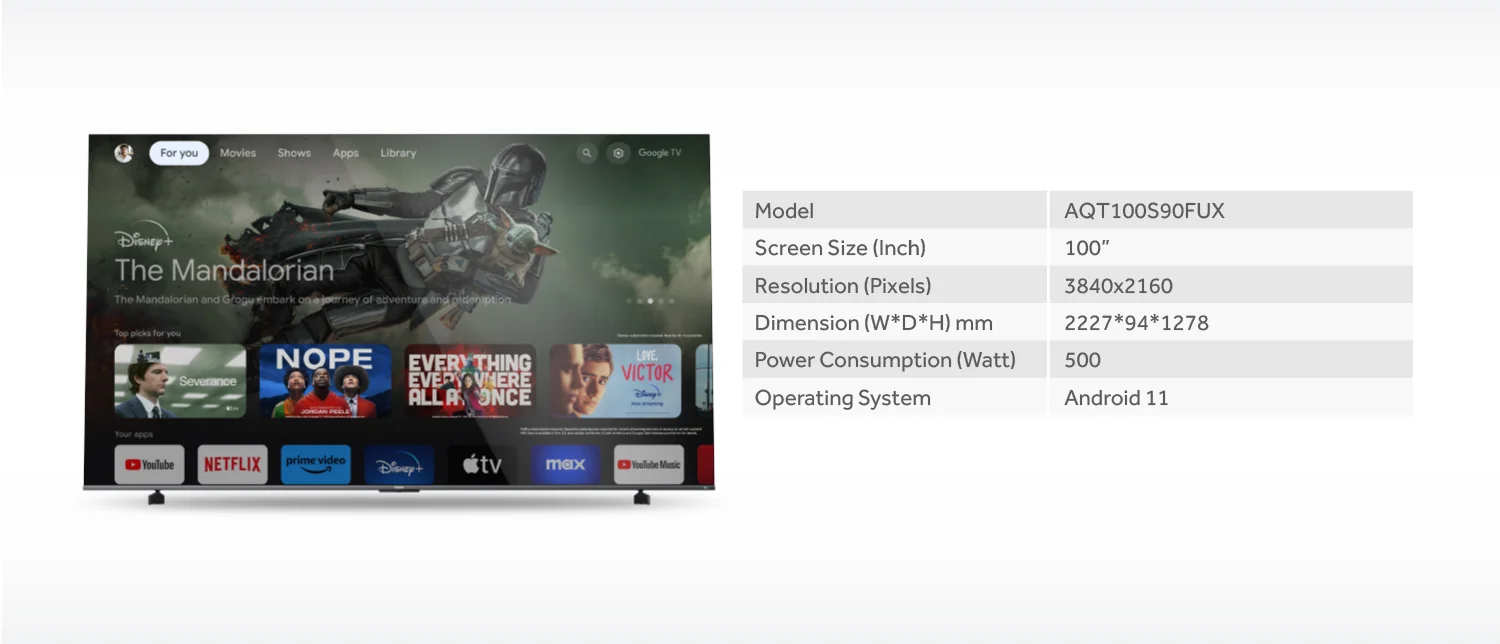 smart tv AQT100S90