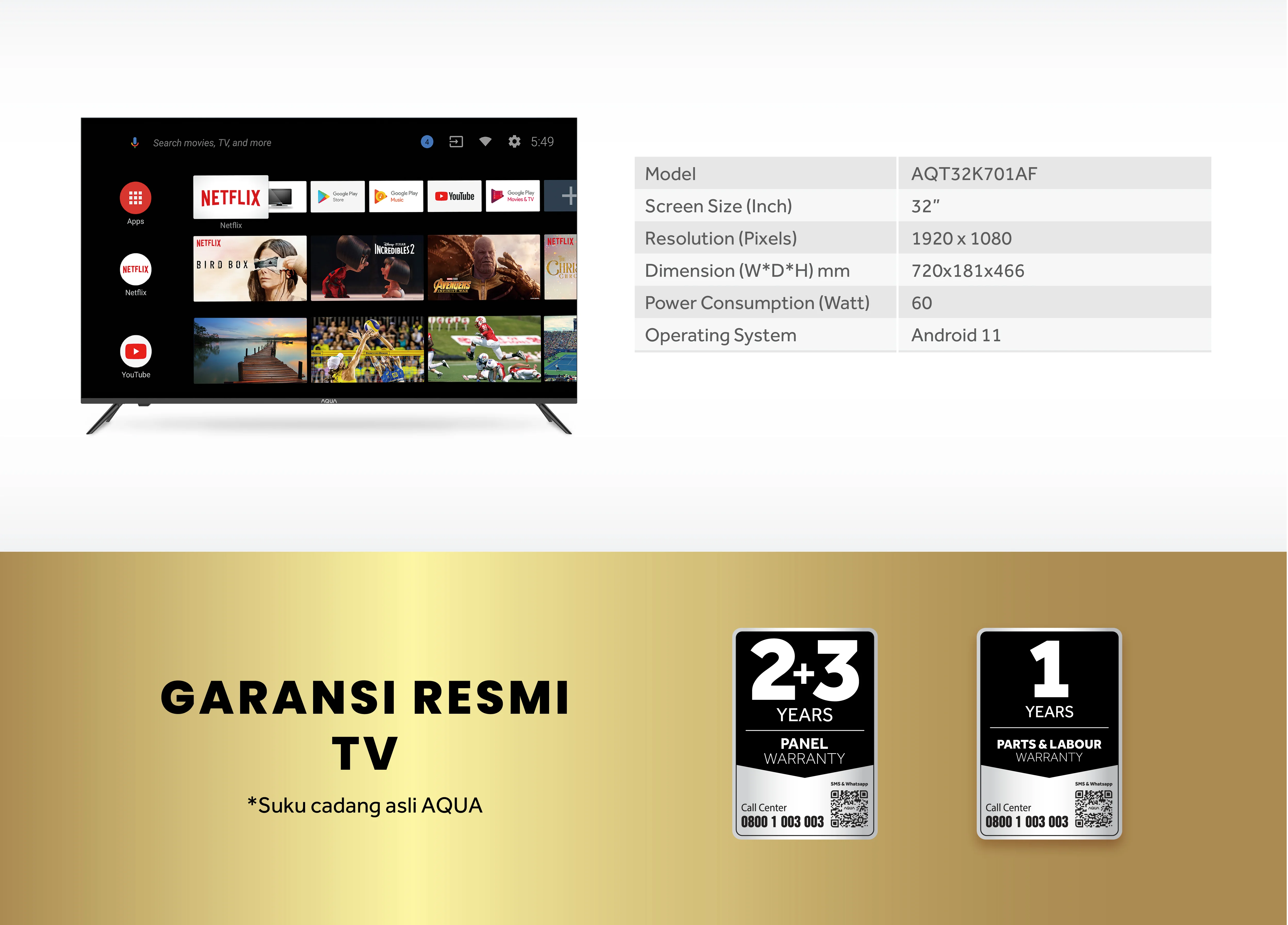 Smart TV AQUA Elektronik AQT32K701AF