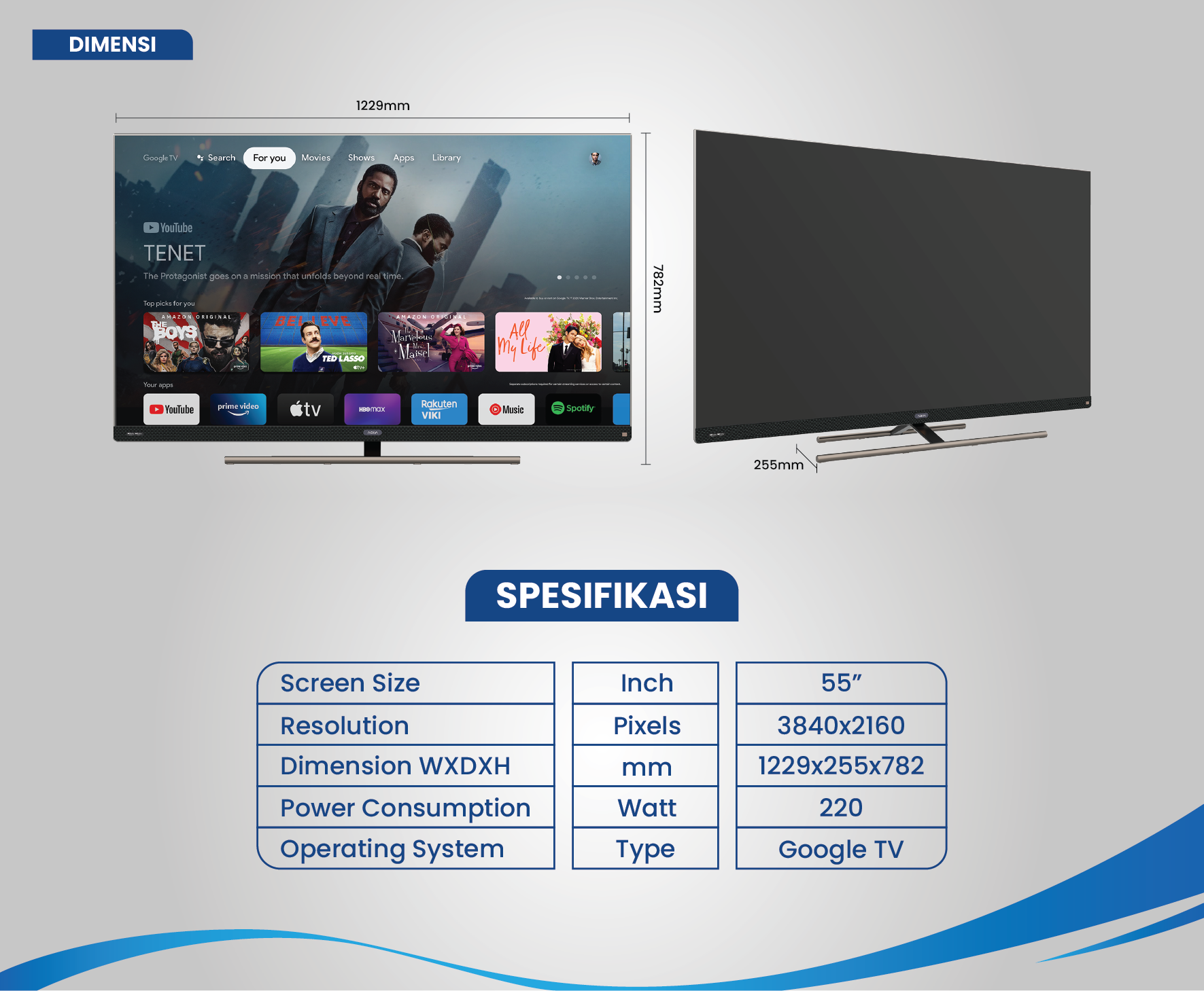 Smart TV AQUA Elektronik AQT55S900UX