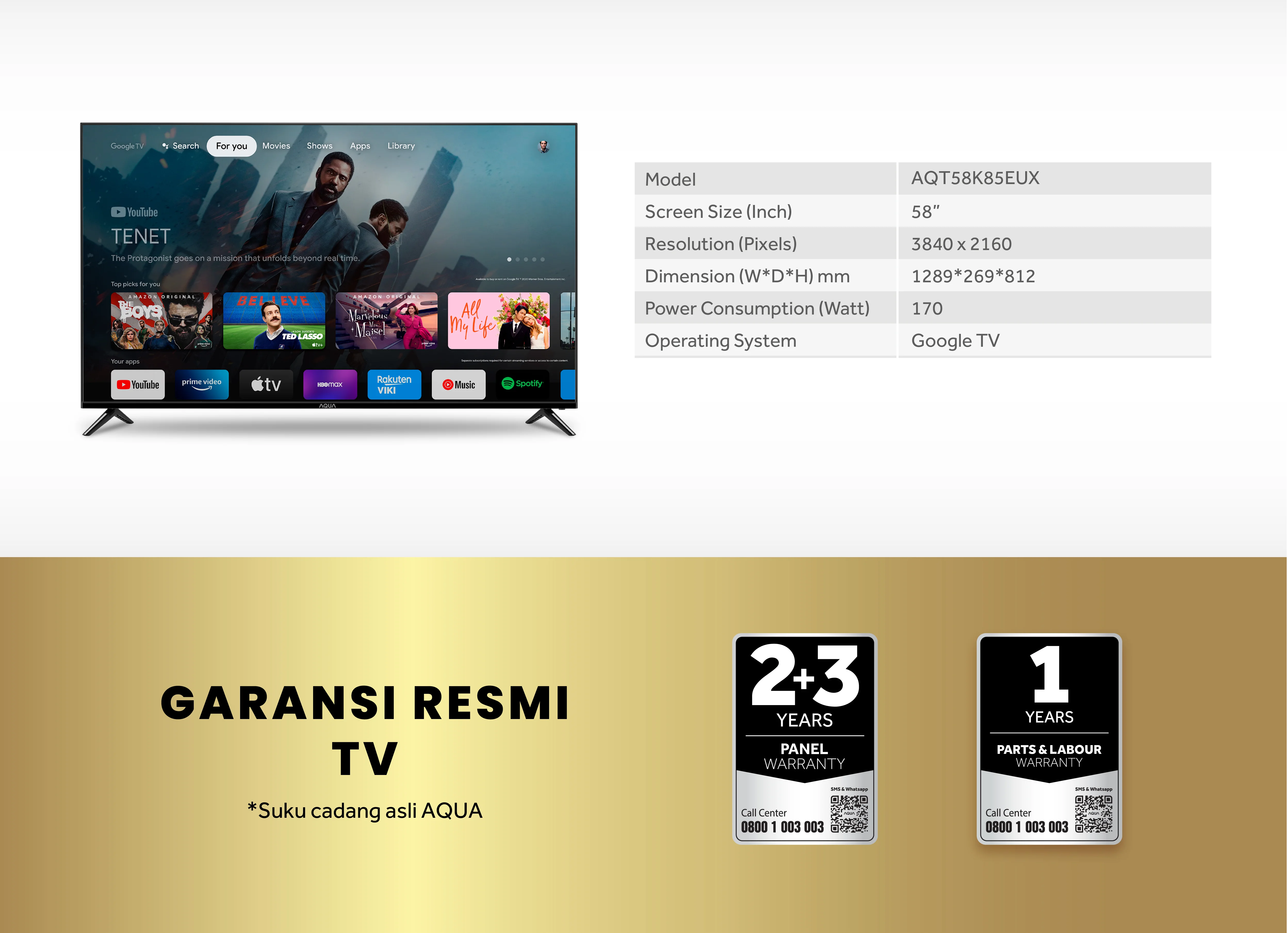 Smart TV AQUA Elektronik AQT58K85EUX