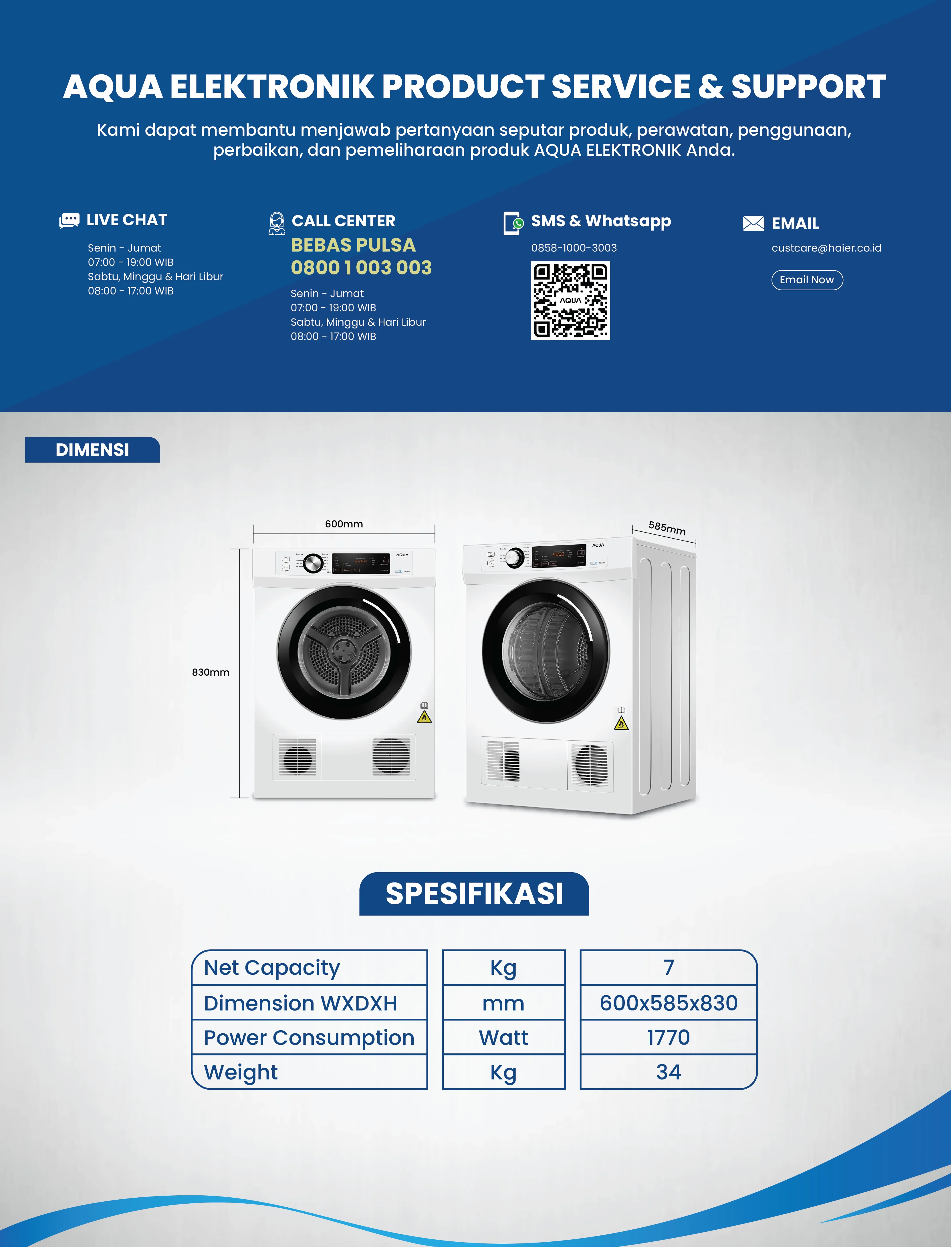 pengering AQUA Elektronik FQV-701E