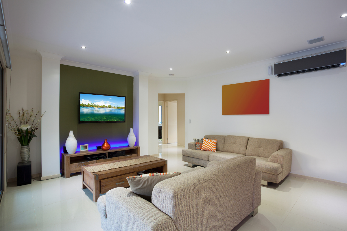 living room with ac