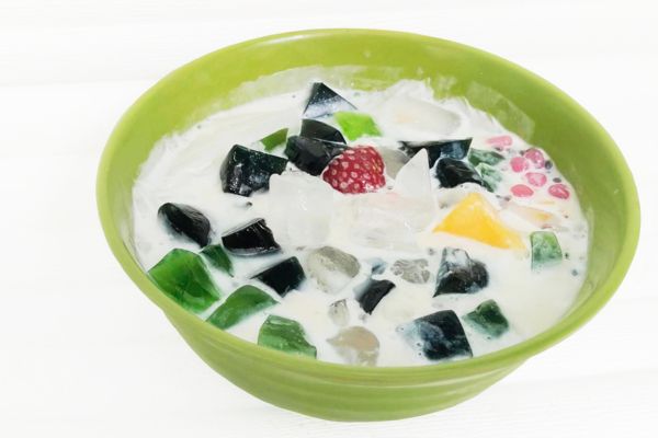 puding buah campur susu