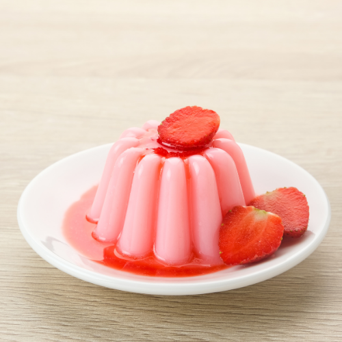 puding susu strawberry
