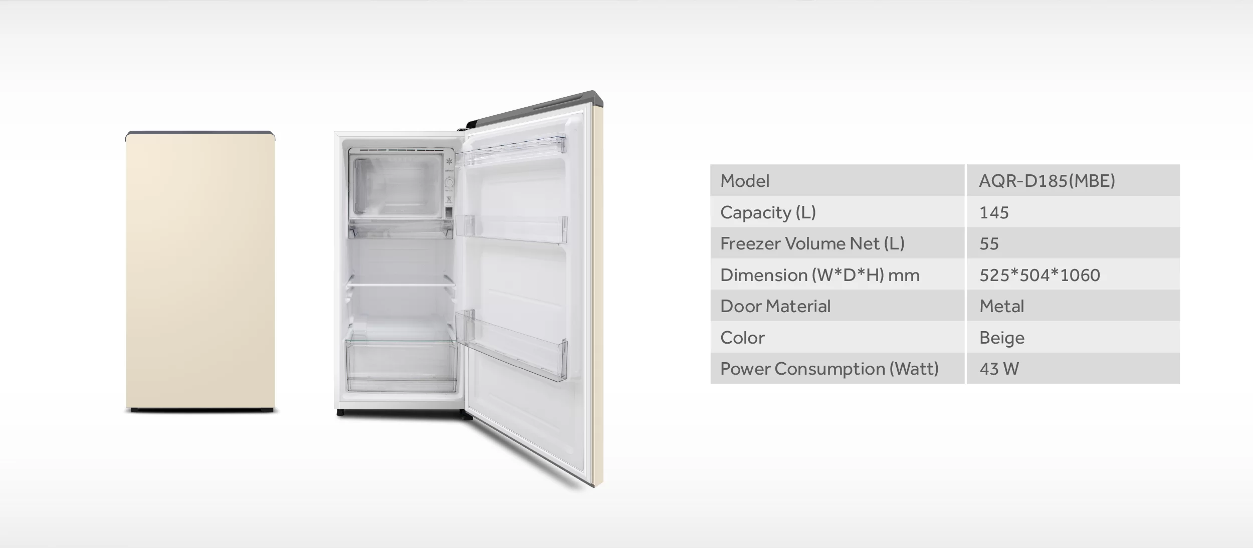Kulkas 1 Pintu AQUA Elektronik AQR-D185 (MBE)