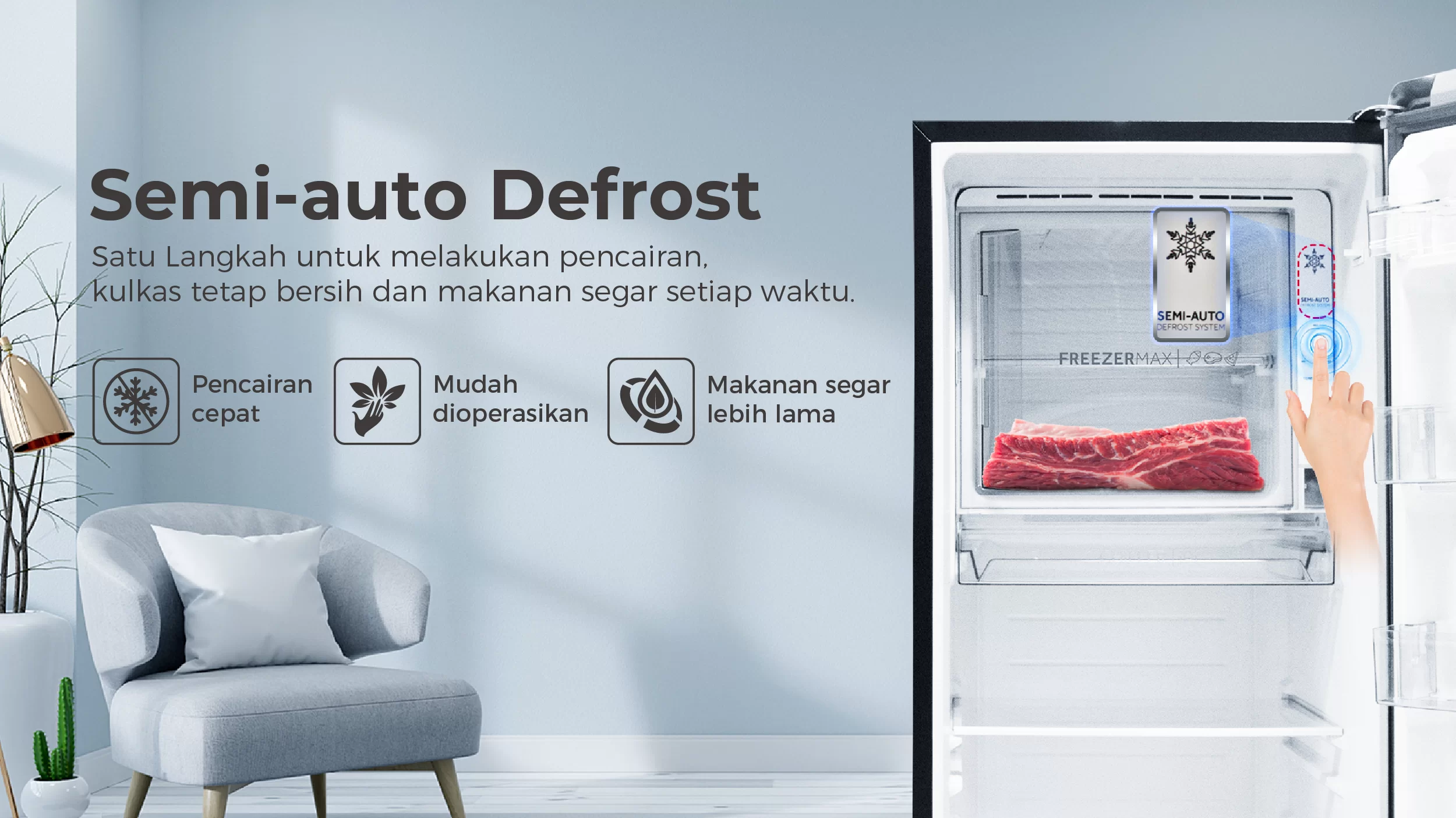 Kulkas 1 Pintu AQUA Elektronik AQR-D185 (MME)
